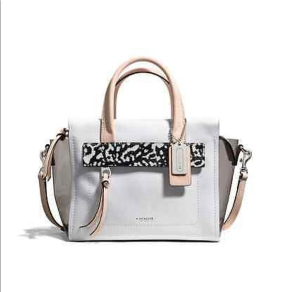 💯%Authentic COACH White Bleecker Riley Large